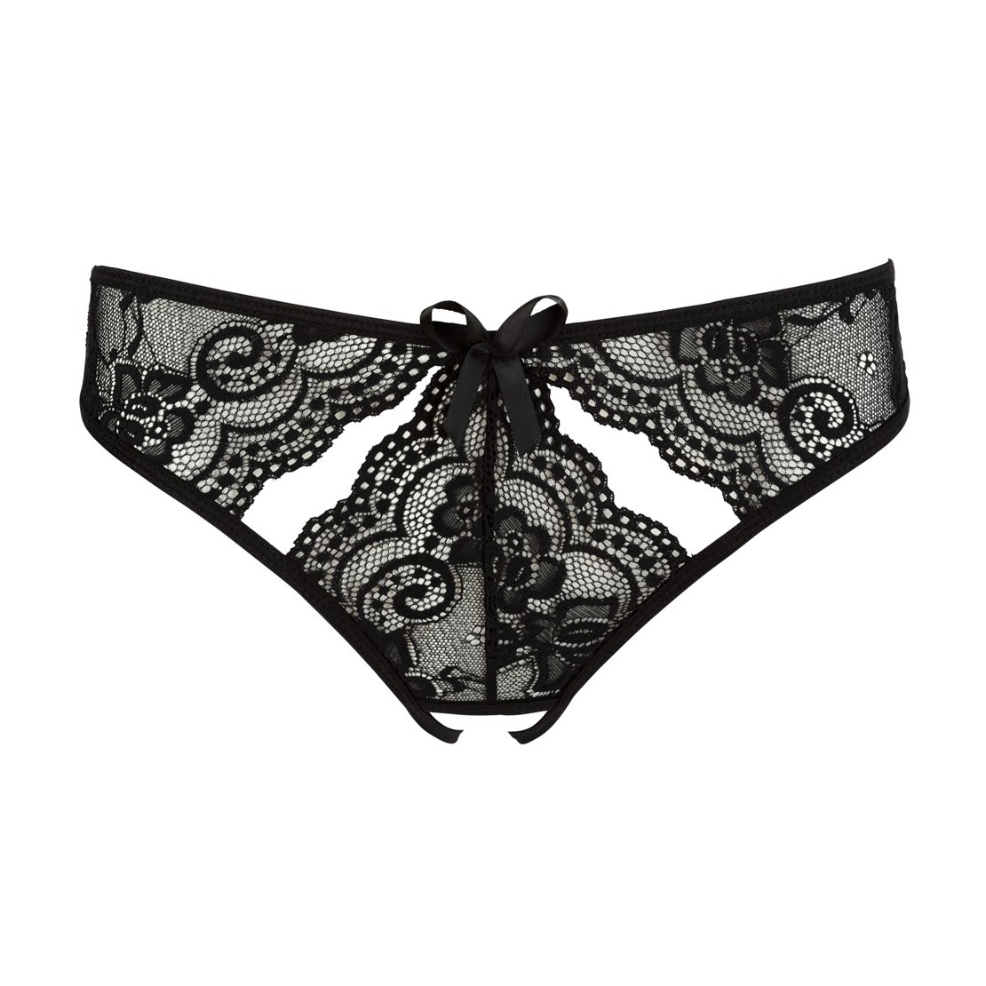 CULOTTE SEXY IN RAFFINATO PIZZO NERO FLOREALE...
