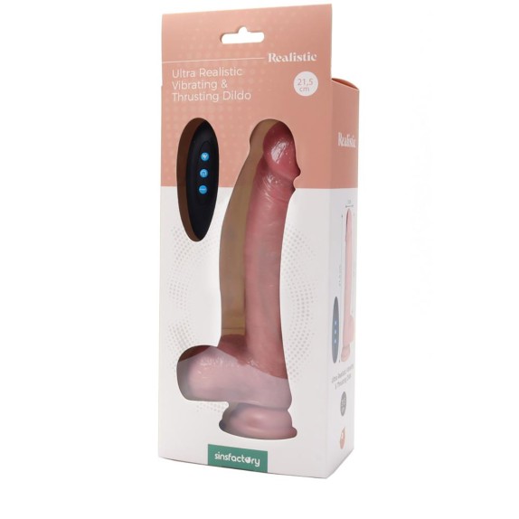 FALLO VIBRANTE CON MOVIMENTO A SPINTA REALISTICO WIRELESS 21,5CM