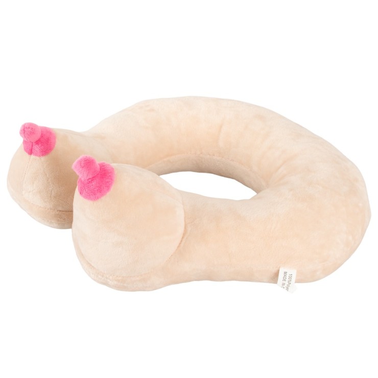 CUSCINO MORBIDO CON TETTE DI PELUCHES GADGET SCHERZOSO