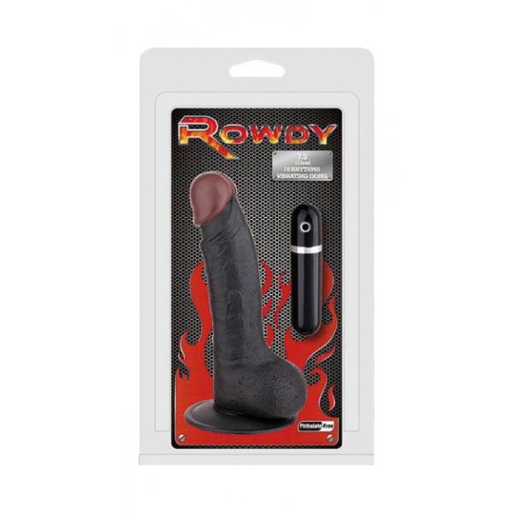 ROWDY VIBRATORE NERO CON VENTOSA 19 CM     