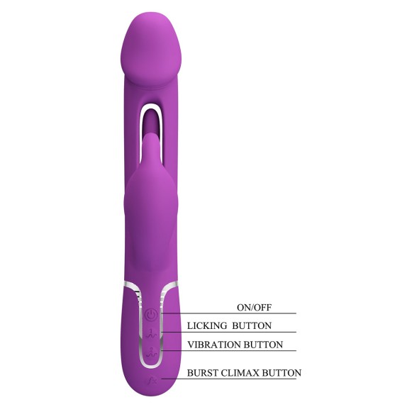 RABBIT 3-IN-1 CON LINGUA PER PUNTO G E VIBRATORE CLITORIDE CON TURBO KAMPAS