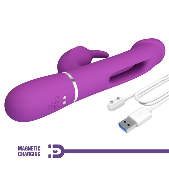 RABBIT 3-IN-1 CON LINGUA PER PUNTO G E VIBRATORE CLITORIDE CON TURBO KAMPAS
