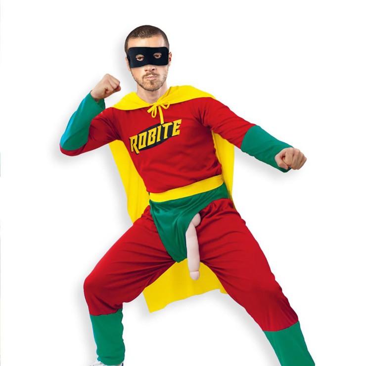 TRAVESTIMENTO COSTUME DA SUPEREROE ROBITE CON PENE E...