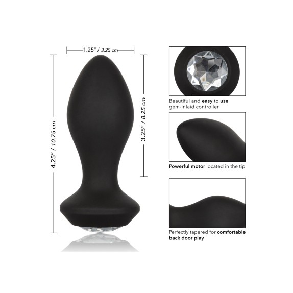 PLUG ANALE VIBRANTE CON GIOIELLO SEX TOY IN SILICONE CRYSTAL PROBE VARIE MISURE
