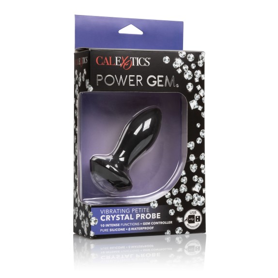 PLUG ANALE VIBRANTE CON GIOIELLO SEX TOY IN SILICONE CRYSTAL PROBE VARIE MISURE