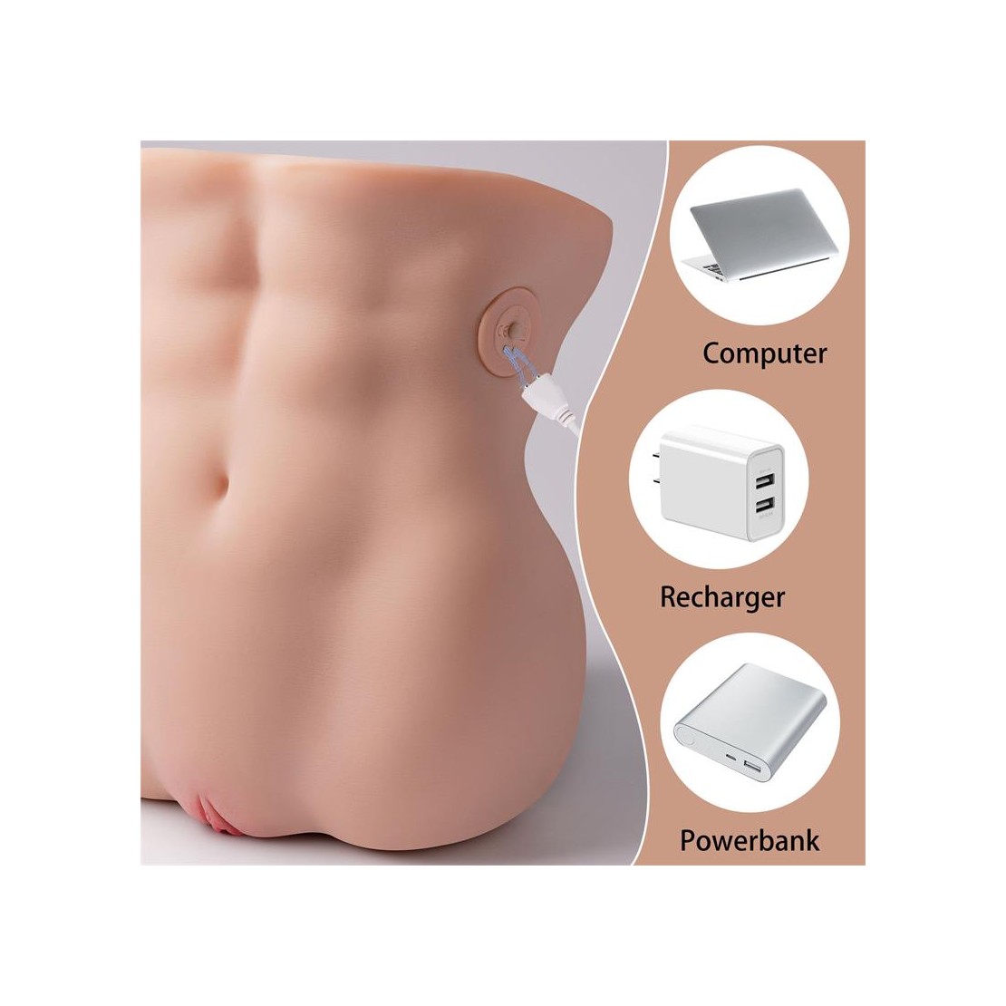 MASTURBATORE DI TORSO MUSCOLO REALISTICO DI...
