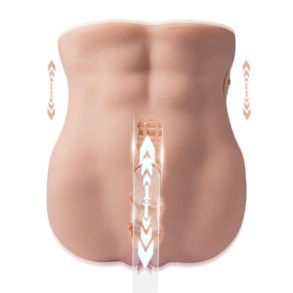 MASTURBATORE REALISTICO DI TORSO MUSCOLOSO DI DONNA CON MOVIMENTO A SPINTA LYDIA
