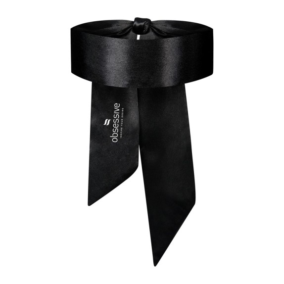 BENDA PER GLI OCCHI IN TESSUTO NERO SATINATO ELEGANTE