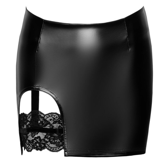 MINIGONNA SEXY DA DONNA IN SPANDEX CON GIARRETTIERA INTEGRATA NOIR