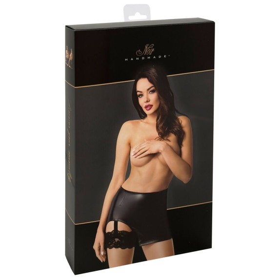 MINIGONNA SEXY DA DONNA IN SPANDEX CON GIARRETTIERA INTEGRATA NOIR