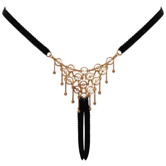 PERIZOMA GIOIELLO APERTO SEXY PER DONNA CON PENDENTI E STRASS