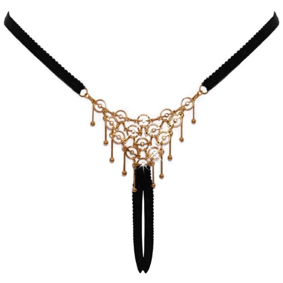 PERIZOMA GIOIELLO APERTO SEXY PER DONNA CON PENDENTI E STRASS