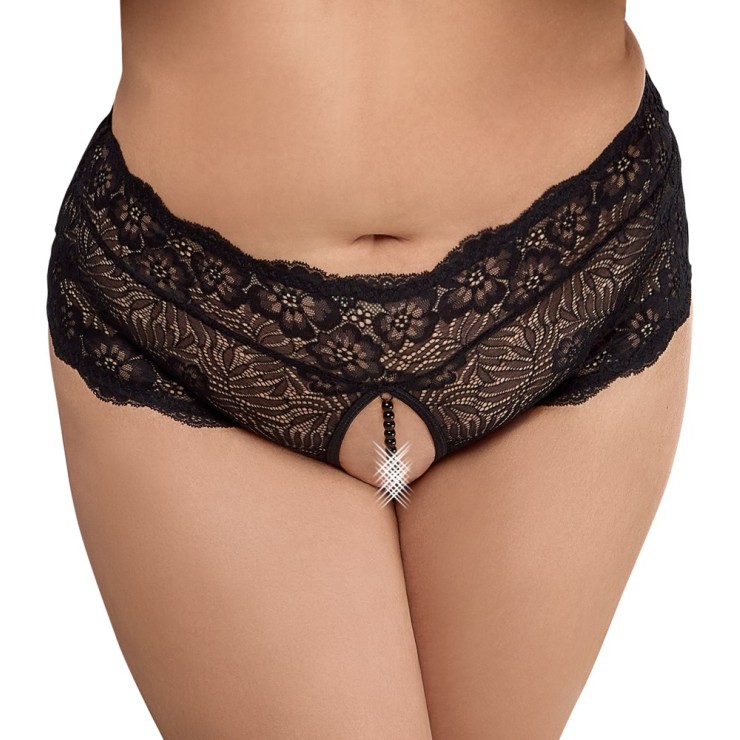 CULOTTE IN PIZZO FLOREALE APERTA SUL CAVALLO E CON CATENA...