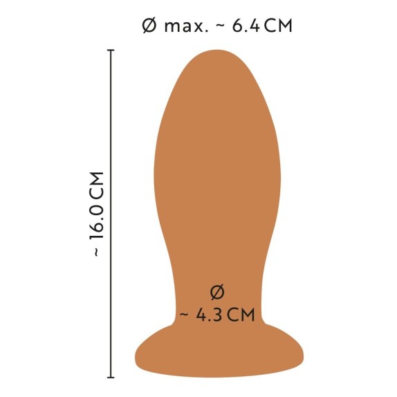 PLUG ANALE GRANDE IN SILICONE PREMIUM MORBIDO 16 CM ANOS
