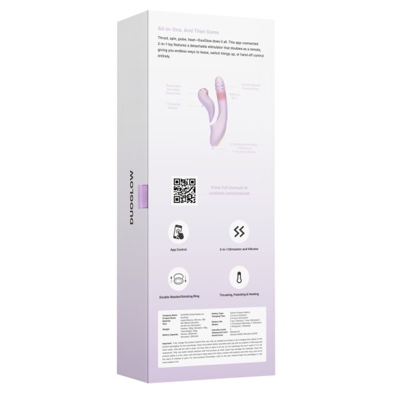 RABBIT 3-IN-1 CON STIMOLA CLITORIDE E VIBRATORE PUNTO G RISCALDANTE CON APP DUOGLOW