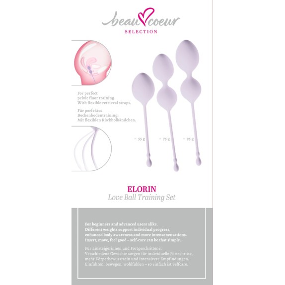 SET DI 3 PALLINE VAGINALI CON PESI E MISURE DIFFERENTI PER ALLENAMENTO DEL PAVIMENTO PELVICO ELORIN