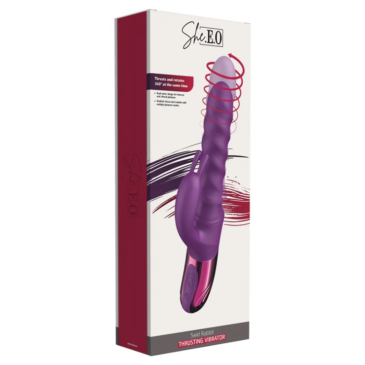 VIBRATORE SWIRL RABBIT CON MOVIMENTO SU E GIÙ E VIBRAZIONE