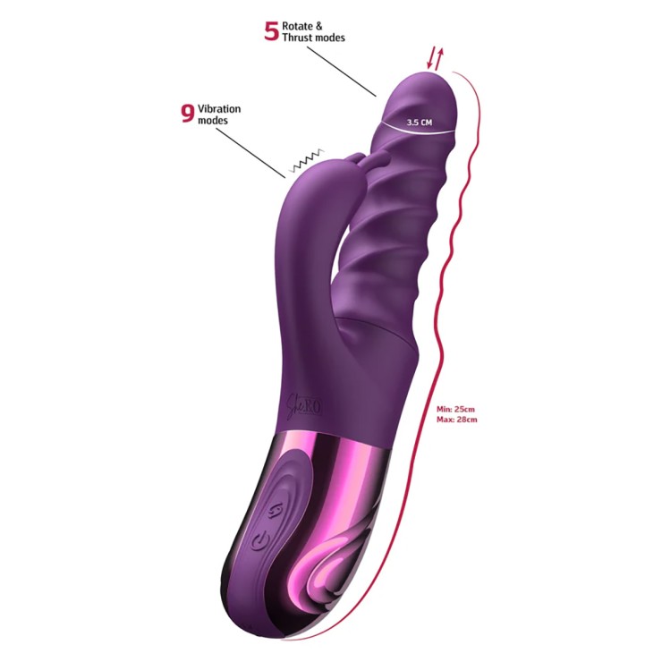 VIBRATORE SWIRL RABBIT CON MOVIMENTO SU E GIÙ E VIBRAZIONE 2