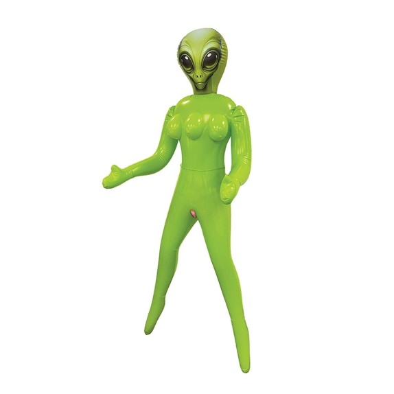 ALIEN BAMBOLA GONFIABILE SEXY VERDE CON 3 SENI E 2 FORI PENETRABILI
