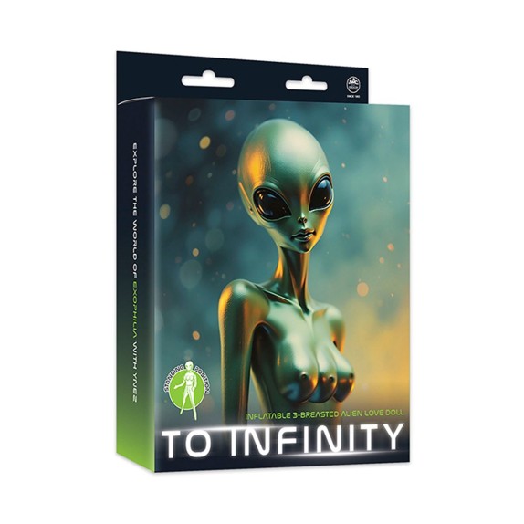 ALIEN BAMBOLA GONFIABILE SEXY VERDE CON 3 SENI E 2 FORI PENETRABILI