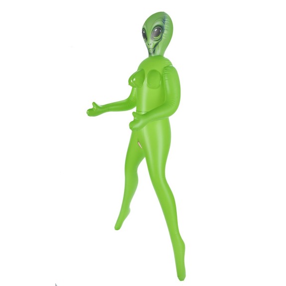 ALIEN BAMBOLA GONFIABILE SEXY VERDE CON 3 SENI E 2 FORI PENETRABILI
