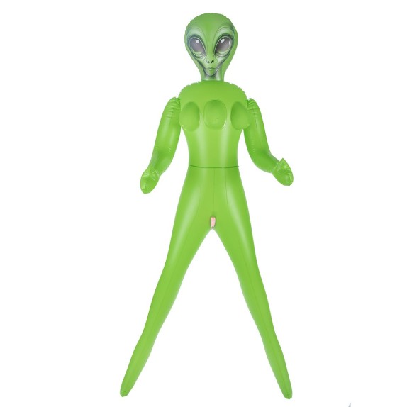 ALIEN BAMBOLA GONFIABILE SEXY VERDE CON 3 SENI E 2 FORI PENETRABILI