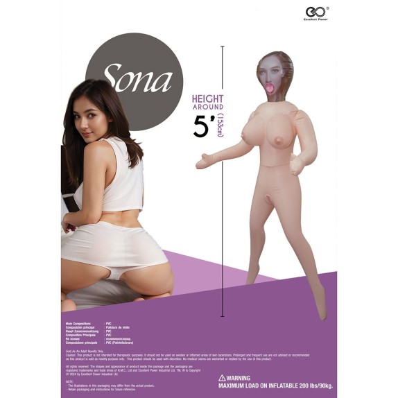 BAMBOLA GONFIABILE SEXY SONA HUSSY 3 FORI CON SENO GRANDE