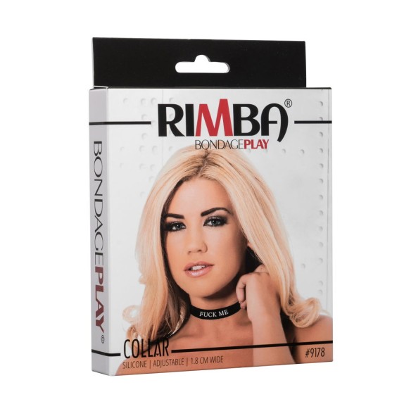 COLLARE IN SILICONE NERO CON SCRITTA "FUCK ME" E CHIUSURA REGOLABILE
