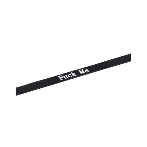 COLLARE IN SILICONE NERO CON SCRITTA "FUCK ME" E CHIUSURA REGOLABILE
