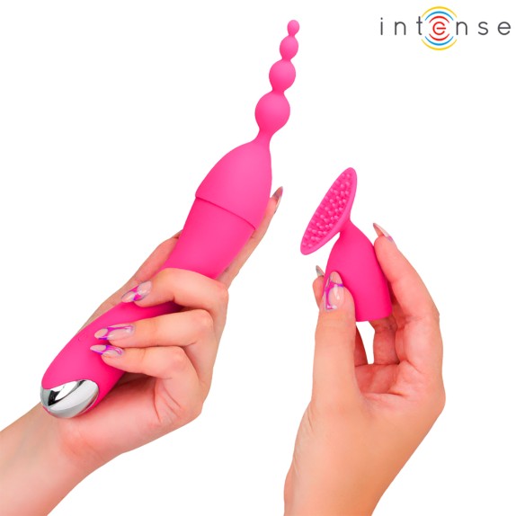 CHER VIBRATORE CON TESTINE INTERCAMBIABILI SEX TOY MULTIFUNZIONE