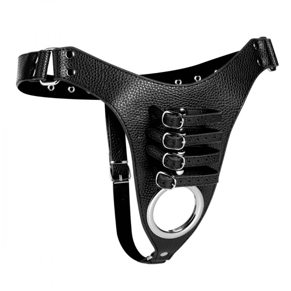CINTURA DI CASTITÀ HARNESS PER UOMO IN ECOPELLE CON CINGHIE