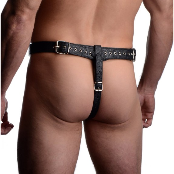 CINTURA DI CASTITÀ HARNESS PER UOMO IN ECOPELLE CON CINGHIE