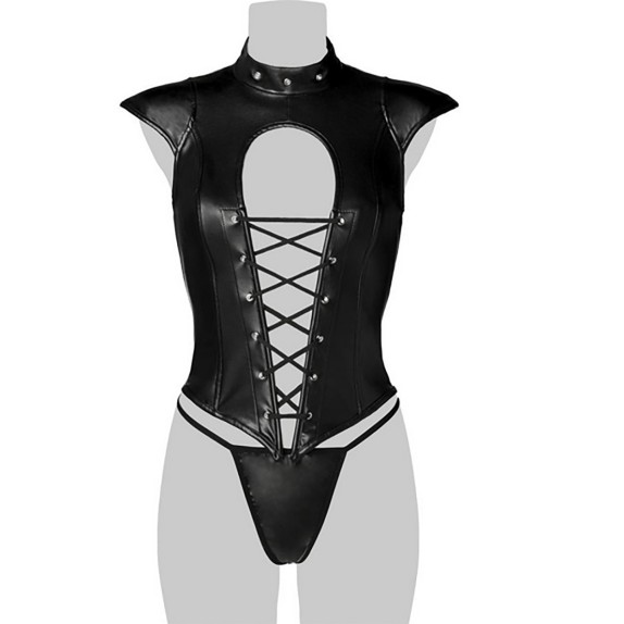 copy of CORSETTO SEXY MEZZA MANICA E COLLETTO IN ECOPELLE INTRECCIATO
