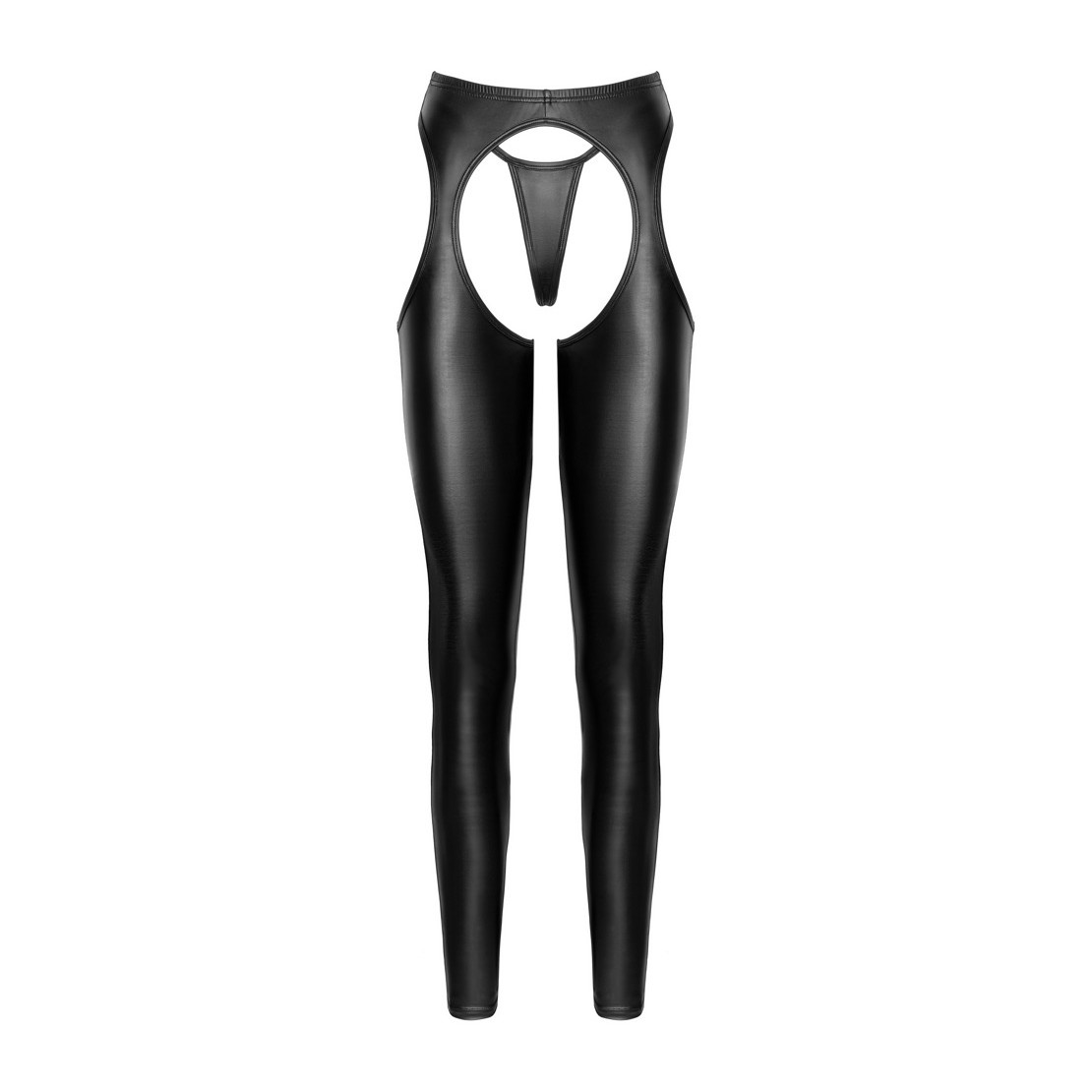 COLLANT APERTI IN SPANDEX NERO LUCIDO CON...