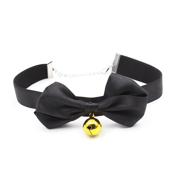 COLLARINO SEXY CON FIOCCO E CAMPANELLO CON CHIUSURA A GANCETTO