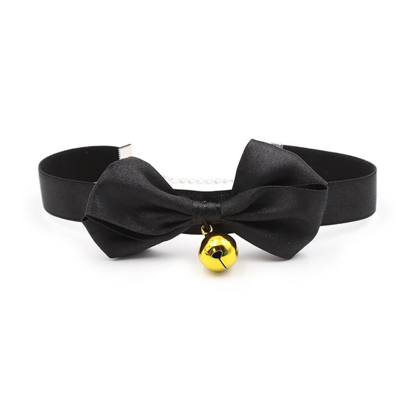 COLLARINO SEXY CON FIOCCO E CAMPANELLO CON CHIUSURA A GANCETTO