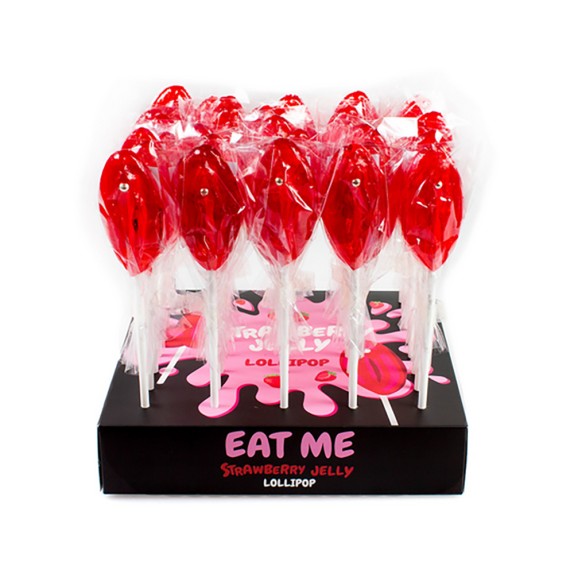 LECCA LECCA ALLA FRAGOLA FORMA DI VAGINA ROSSA GADGET COMMESTIBILE