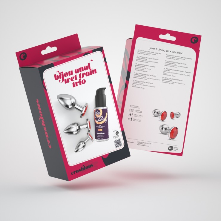 SET 3 PLUG ANALI VARIE DIMENSIONI CON GIOIELLO ROSSO E... 2