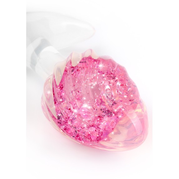 TAPPO ANALE PICCOLO 8,5 CM CON SFERA DI CRISTALLO FUCSIA ALL'INTERNO CRYSTAL BALL
