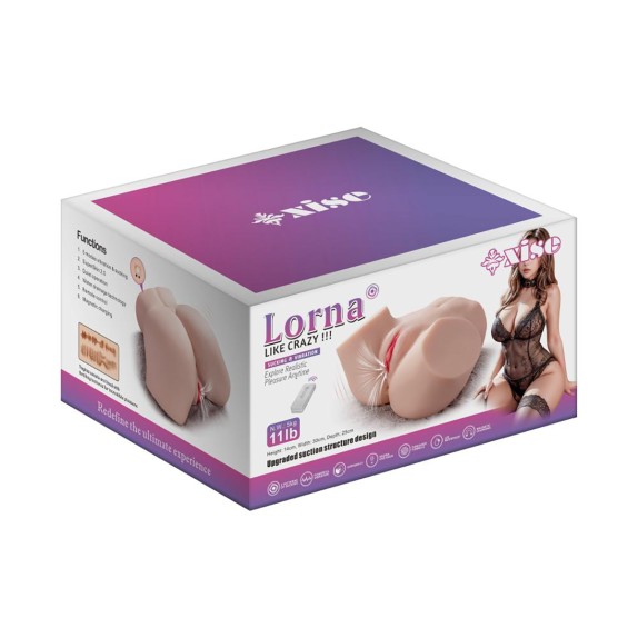 LORNA BACINO REALISTICO CON SUZIONE E VIBRAZIONE WIRELESS 2 FORI