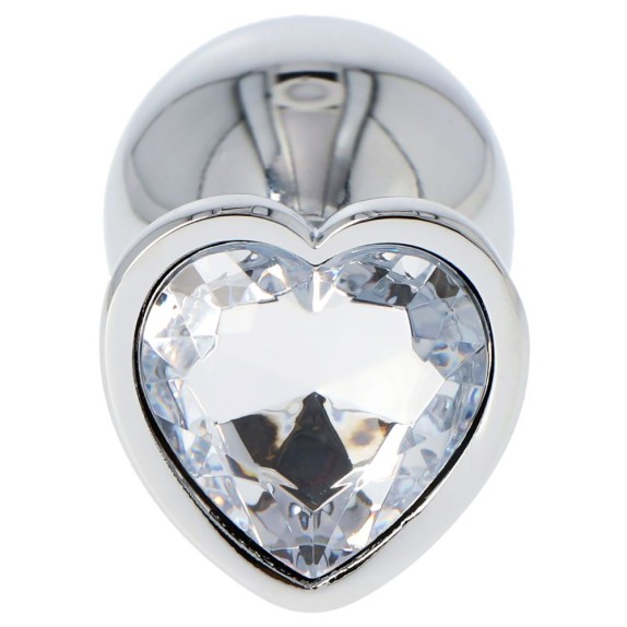 PLUG ANALE IN METALLO CON GIOIELLO A FORMA DI CUORE ROSA O TRASPARENTE IN VARIE DIMENSIONI