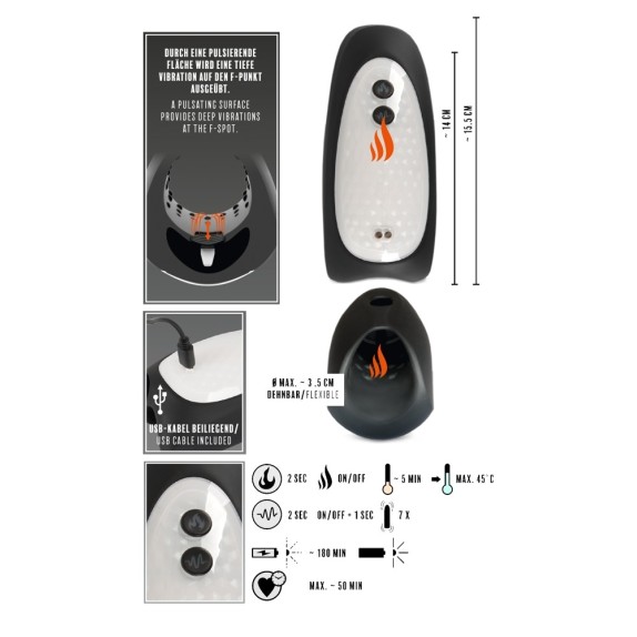 MASTURBATORE VIBRANTE PER UOMO SEX TOY SCALDANTE F-SPOT
