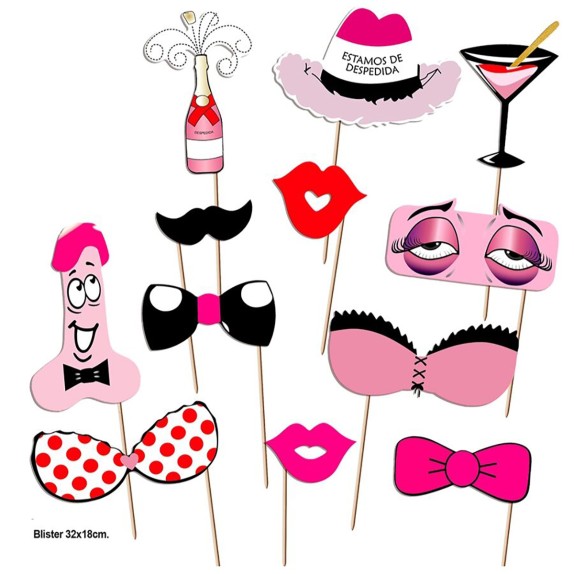 SET ACCESSORI DIVERTENTI PER ADDIO NUBILATO GADGET 12 PEZZI