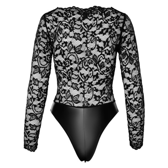 BODY SEXY PER DONNA MANICA LUNGA CON EFFETTO SLIP IN SPANDEX E CERNIERA NOIR