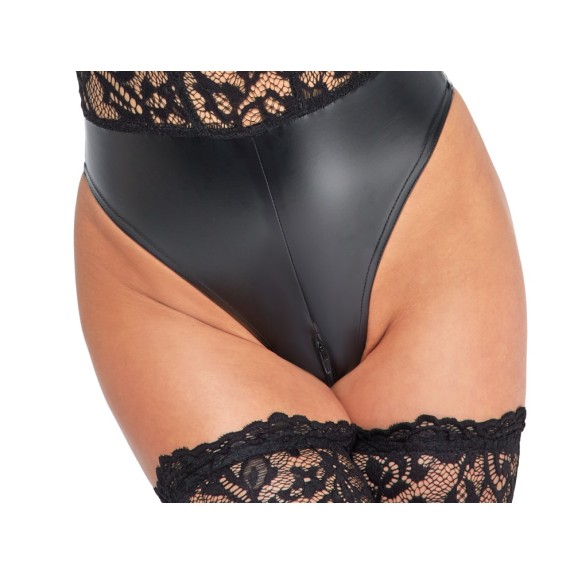 BODY SEXY PER DONNA MANICA LUNGA CON EFFETTO SLIP IN SPANDEX E CERNIERA NOIR