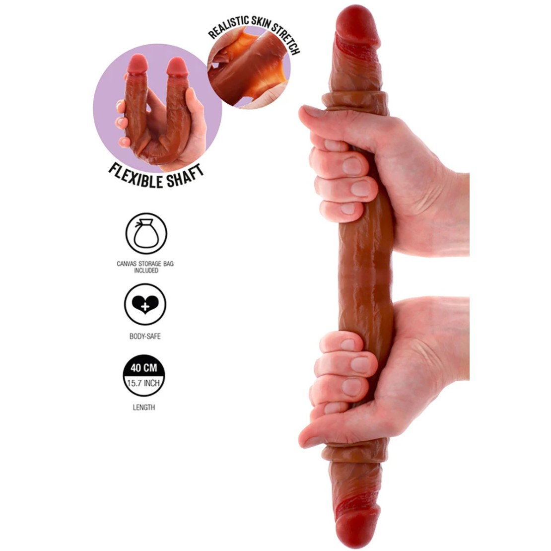 FALLO DOPPIO REALISTICO IN SILICONE CON PELLE...