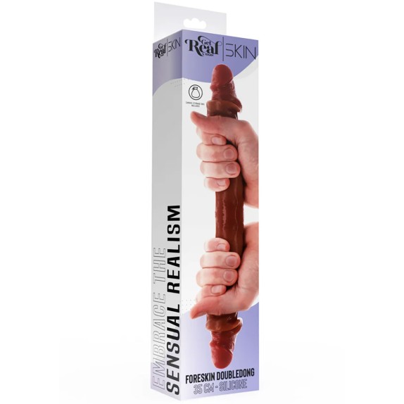 FALLO DOPPIO REALISTICO PELLE SCORREVOLE IN SILICONE 35 CM DOUBLEDONG