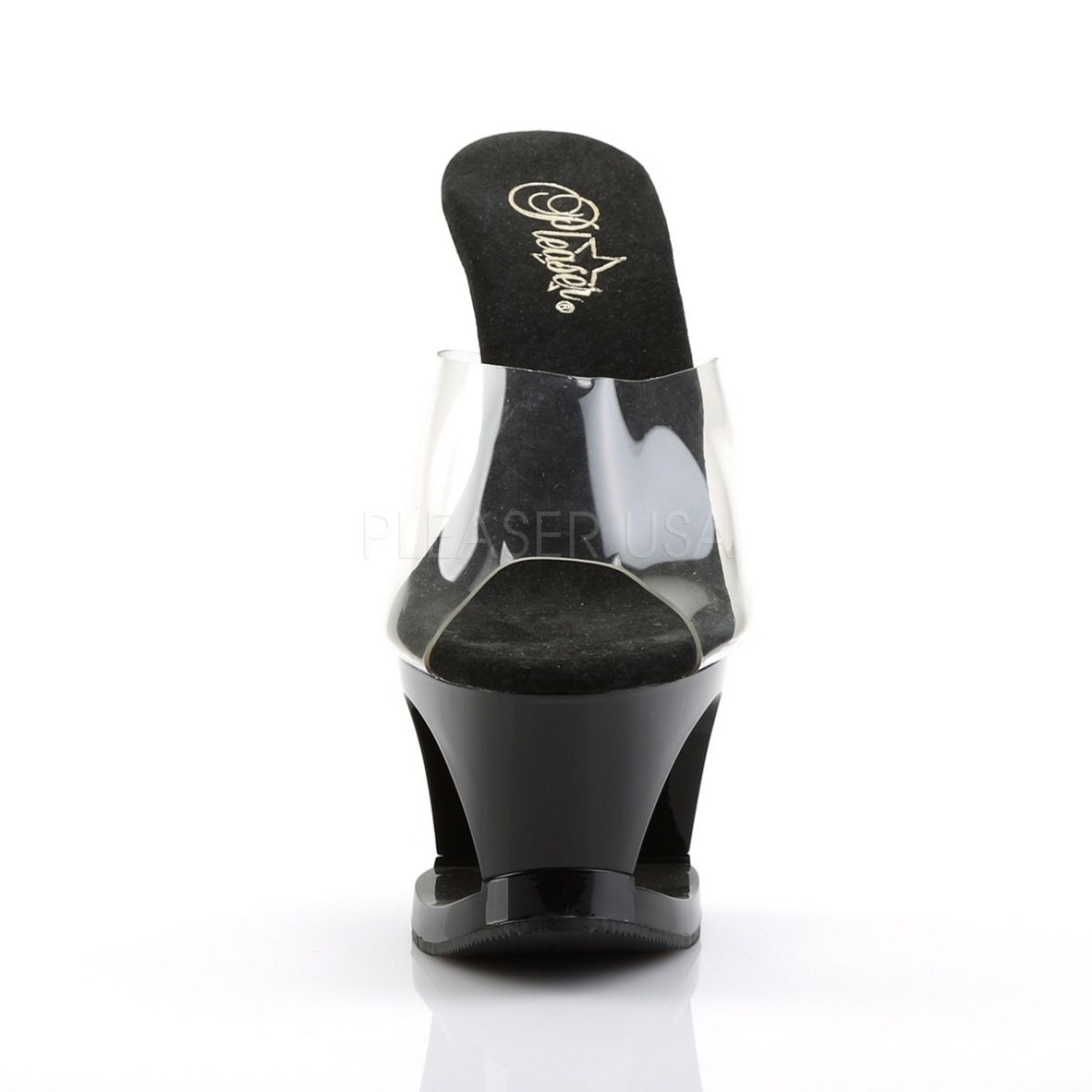 SANDALI SEXY CON PLATEAU FORATO E DESIGN NERO...