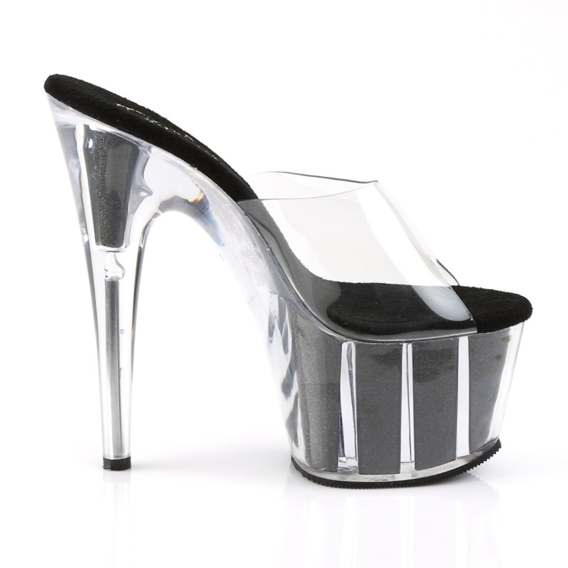 SANDALI SEXY CON PLATEAU NER CON GLITTER E...