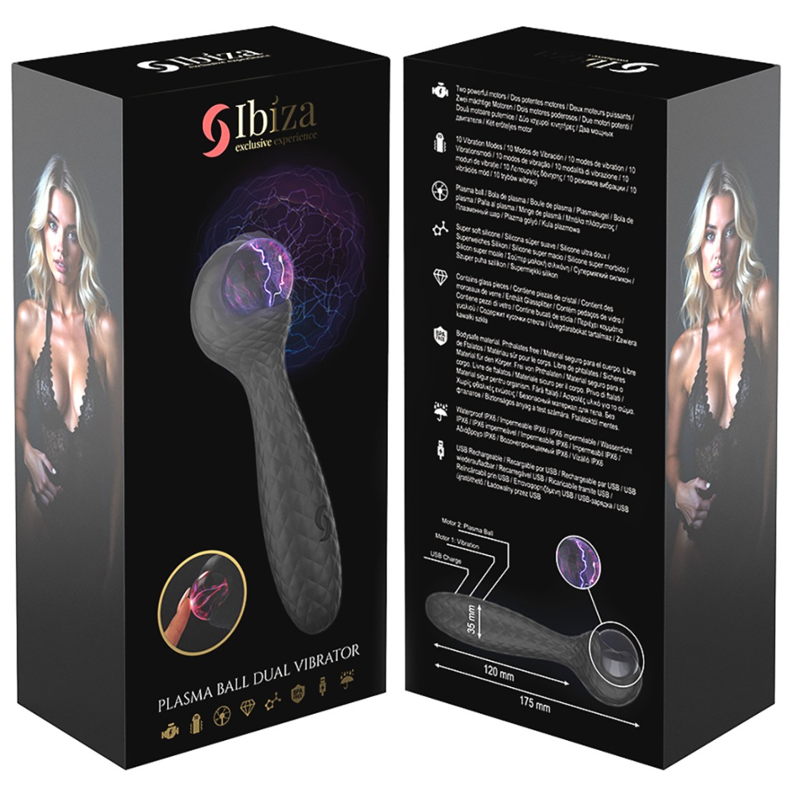 VIBRATORE DOPPIO CON SFERA AL PLASMA CHE SI...